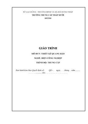 Giáo trình thiết kế quang báo nghề điện công nghiệp trình độ trung cấp