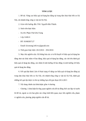 Luận văn tmu nâng cao hiệu quả sử dụng lao động tại trung tâm khai thác bến xe hà nội chi nhánh tổng công ty vận tải hà nội