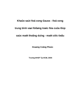 Luận văn thạc sĩ khảo sát độ cong gauss độ cong trung bình và đường khắc địa của lớp các mặt thông dụng mặt cực tiểu