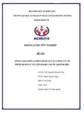 Khóa luận tốt nghiệp nâng cao chất lượng dịch vụ của công ty cổ phần quản lý và vận hành cao ốc khánh hội
