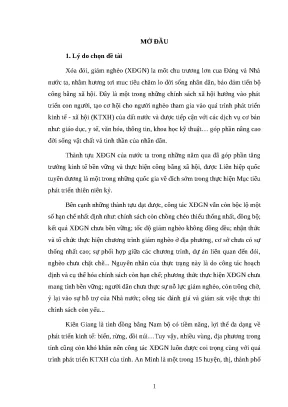 Luận văn ths qlc thực thi chính sách giảm nghèo bền vững trên địa bàn huyện an minh tỉnh kiên giang