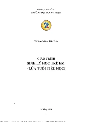 Giáo trình sinh lý học trẻ em lứa tuổi tiểu học
