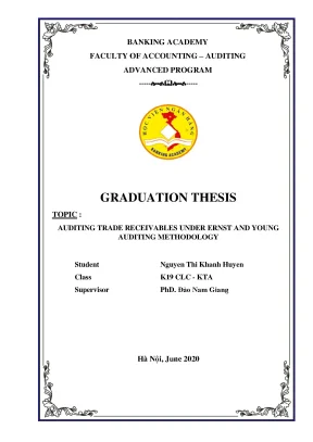 Auditing trade receivables under ernst and young auditing methodology graduation théis