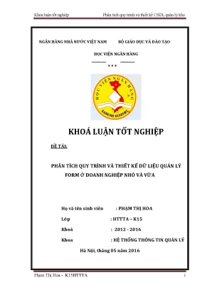 Phân tích quy trình và thiết kế dữ liệu quản lý kho ở doanh nghiệp nhỏ và vừa