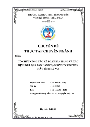Tổ chức công tác kế toán bán hàng và xác định kết quả bán hàng tại công ty cổ phần máy tính hà nội