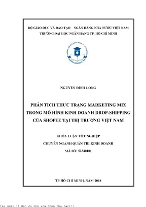 Phân tích thực trạng marketing trong mô hình kinh doanh drop shipping của shopee tại thị trường việt nam 2018