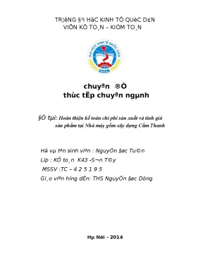 Hoàn thiện kế toán nguyên vật liệu tại công ty tnhh cơ khí xây dựng và thương mại đông nam á 1