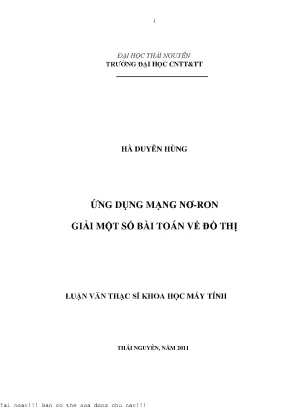 Ứng dụng mạng nơ ron giải một số bài toán về đồ thị
