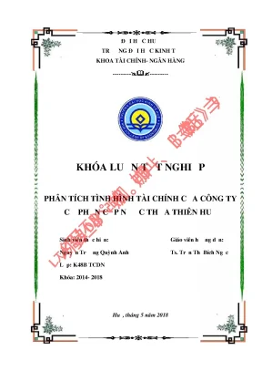 Phân tích tình hình tài chính của công ty cổ phần cấp nước thừa thiên huế