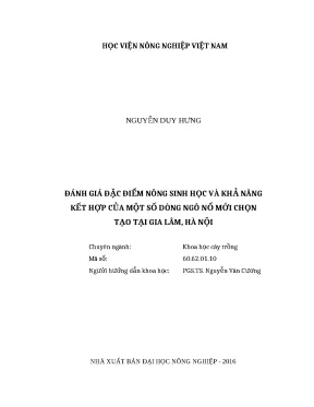 Luận văn thạc sĩ đánh giá đặc điểm nông sinh học và khả năng kết hợp của một số dòng ngô nổ mới chọn tạo tại gia lâm hà nội