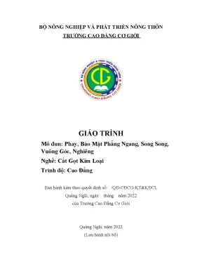 Giáo trình phay bào mặt phẳng ngang song song vuông góc nghiêng nghề cắt gọt kim loại cao đẳng