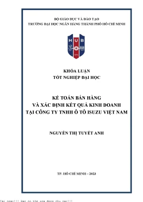 Kế toán bán hàng và xác định kết quả kinh doanh tại công ty tnhh ô tô isuzu việt nam 2023
