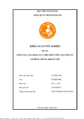 Công tác tạo động lực cho nhân viên tại công ty cổ phần vps