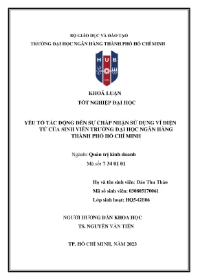 Yếu tố ảnh hưởng đến sự chấp nhận sử dụng ví điện tử của sinh viên trường đại học ngân hàng thành phố hồ chí minh
