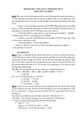 Bài tập mẫu chuẩn mực kế toán quốc tế