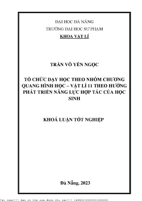 Tổ chức dạy học theo nhóm chương quang hình học vật lí 11 theo hướng phát triển năng lực hợp tác của học sinh