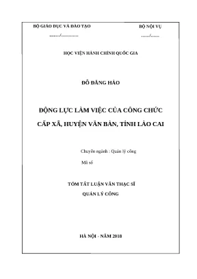Luận văn thạc sĩ động lực làm việc của công chức cấp xã huyện văn bàn tỉnh lào cai
