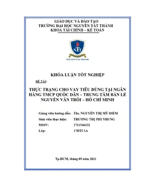 Thực trạng cho vay tiêu dùng tại ngân hàng tmcp quốc dân trung tâm bán lẻ nguyễn văn trỗi hồ chí minh