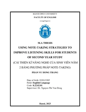 Using note taking strategies to improve listening skills for students of second year study