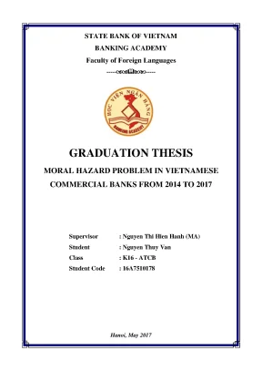 Moral hazard problem in vietnamese commercial banks from 2014 to 2017 graduation thesis