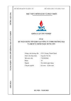 Kế toán hàng tồn kho tại công ty tnhh thương mại và dịch vụ minh ngọc hưng yên