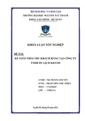 Kế toán phải thu khách hàng tại công ty tnhh du lịch khanh
