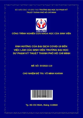 Luận văn thạc sĩ ảnh hưởng của đại dịch covid 19 đến việc làm của sinh viên trường đại học sư phạm kỹ thuật thành phố hồ chí minh