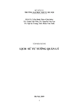 Giáo trình lịch sử tư tưởng quản lý