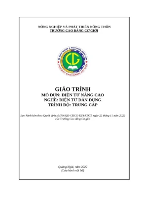 Giáo trình điện tử nâng cao nghề điện tử dân dụng trung cấp