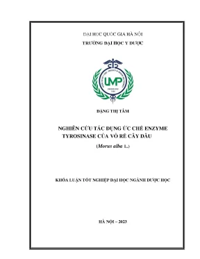 Khóa luận nghiên cứu tác dụng ức chế enzyme tyrosinase của vỏ rễ cây dâu morus alba l