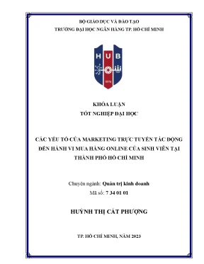 Các yếu tố của marketing trực tuyến tác động đến hành vi mua hàng online của sinh viên tại tp hcm