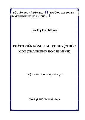 Luận văn thạc sĩ phát triển nông nghiệp huyện hóc môn thành phố hồ chí minh