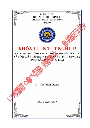 Kế toán chi phí sản xuất và tính giá thành sản phẩm xây lắp tại công ty tnhh xây dựng bảo thái