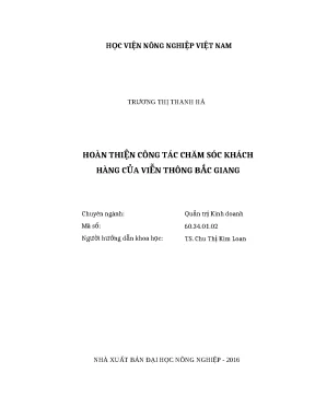 Luận văn thạc sĩ hoàn thiện công tác chăm sóc khách hàng của viễn thông bắc giang
