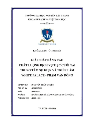 Giài pháp nâng cao chất lượng dịch vụ tiệc cưới tại trung tâm sự kiện và triển lãm white place phạm văn đồng