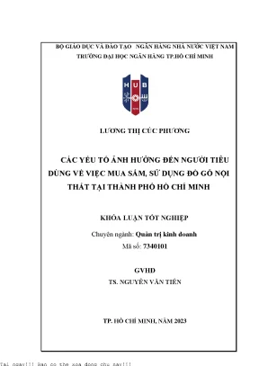 Các yếu tố ảnh hưởng đến người tiêu dùng về việc mua sắm sử dụng đồ gỗ nội thất tại tp hcm 2023