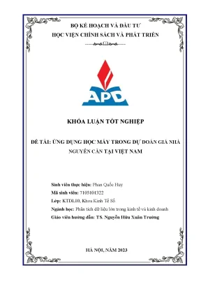 Ứng dụng học máy trong dự đoán giá nhà nguyên căn tại việt nam