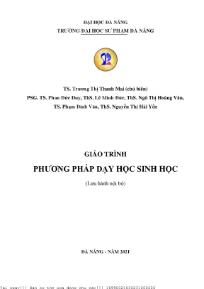 Giáo trình phương pháp dạy học sinh học