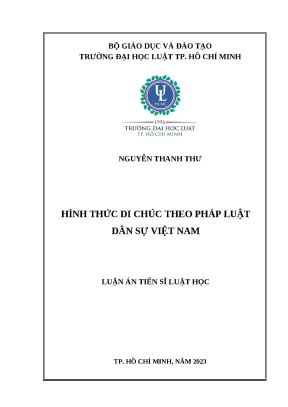 Luận án tiến sĩ hình thức di chúc theo pháp luật dân sự việt nam