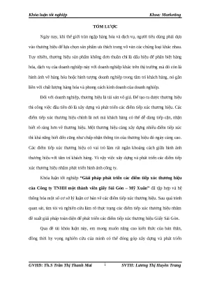 Luận văn tmu giải pháp phát triển các điểm tiếp x c thƣơng hiệu của công ty tnhh một thành viên giấy sài gòn mỹ xuân