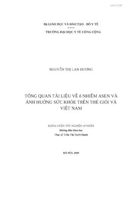 Luận văn tổng quan tài liệu về ô nhiễm asen và ảnh hưởng sức khỏe trên thế giới và việt nam