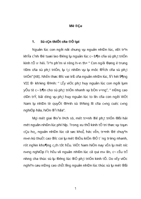 Luận văn thạc sĩ kinh tế quan điểm và một số giải pháp cơ bản để nâng cao chất lượng nguồn nhân lực ở việt nam trong thời gian tới