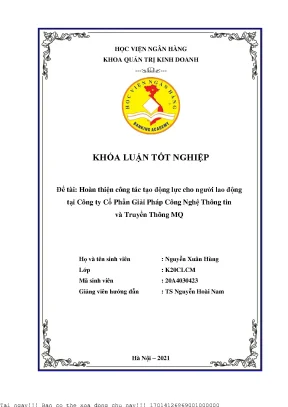 Hoàn thiện công tác tạo động lực cho người lao động tại công ty cổ phần giải pháp công nghệ thông tin và truyền thông mq