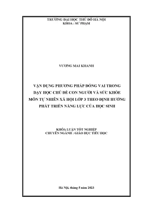 Vận dụng phương pháp đóng vai trong dạy học chủ đề con người và sức khỏe môn tự nhiên xã hội lớp 3 theo định hướng phát triển năng lực của học sinh