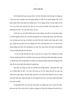 Luận văn tmu nâng cao năng suất lao động tại công ty cổ phần đầu tƣ mở du lịch việt nam hà nội