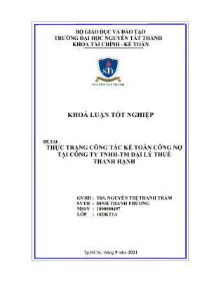 Thực trạng công tác kế toán công nợ tại công ty tnhh tm đại lý thuế thanh hạnh