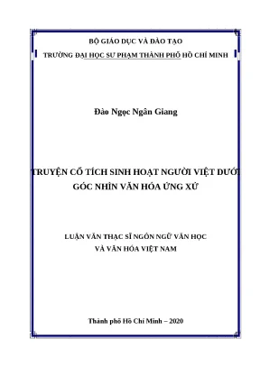 Luận văn thạc sĩ truyện cổ tích sinh hoạt người việt dưới góc nhìn văn hóa ứng xử
