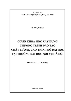Đề tài nghiên cứu khoa học của người học cơ sở khoa học xây dựng chương trình đào tạo chất lượng cao trình độ đại học tại trường đại học nội vụ hà nội