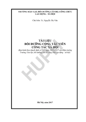 Tài liệu bồi dưỡng cộng tác viên công tác xã hội ban hành theo quyết định số 512 ngày 28122017 của hiệu trưởng trường đào tạo bồi dưỡng cán bộ công chức lao động xã hội