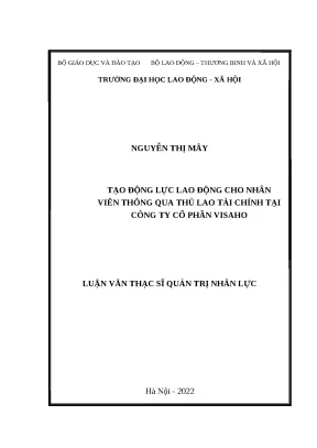 Luận văn tạo động lực lao động cho nhân viên thông qua thù lao tài chính tại công ty cổ phần visaho